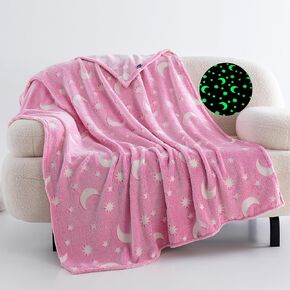 QSTEHEML Soccer Glow in The Dark Blanket,Football Gifts Toys for Kids Boys Age 3-12 Years Old,Birthday, for Toddler, Teen, Son, Soft Luminous Throw Blanket 50"×60"
