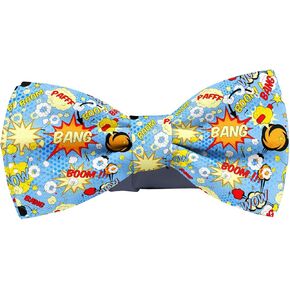 Adjustable Pre-tied bow tie for Men (Comic Book Pattern) Elegant Cute Bowties for Dogs Cats Pets