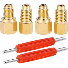 MTSOONING 4PCS R12 R22 إلى R134A طقم محول منفذ مضخة مضخة الفراغ ، 1/4 "أنثى fl x 1/2" ذكر ، 1/2 "