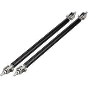 2 PCS Adjustable 8"-11" Bumper Lip Splitter Rods, Aluminum Alloy Front Splitter Strut Rods, Sporty Bumper Lip Reinforcement Accessories, Front Lip Support Rods for Most Cars (Black) in Kuwait
