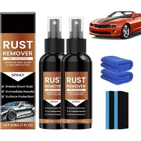 رذاذ Rust Remover ، 2025 مزيل الصدأ للمعادن ، مزيل خدش السيارات ، منظف وصمة عار من الحديد ، لحل الصدأ الثقيل للمعادن والأدوات والسيارات والسلاسل (2 أجهزة كمبيوتر)