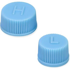 2 PCS Replacement Valve Caps for Car Air Conditioning, Leakproof R134a AC System Charging Port Caps Dust Cover, High & Low Pressure Valve Cap for Vehicle AC, Car Accessories