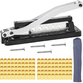 Heavy Duty Hose Crimper Kit with Ferrules (100PK) –50 x 0.593" ID & 50 x 0.656" ID–Fits 1/4", 5/16", 3/8" PVC, Rubber & Air Hoses–Bench Mount Crimping Tool for Hydraulic, Pneumatic, Torch Hose Repair