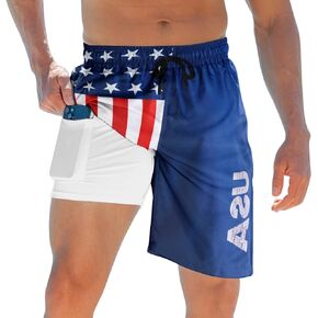 ALISISTER Mens Swim Trunks with Compression Liner Bathing Suit Summer Swimming Shorts in Saudi Arabia