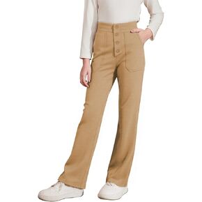 blibean Tween Girls Straight Pants School Uniform Stretchy Leggings Size 6-15 Years