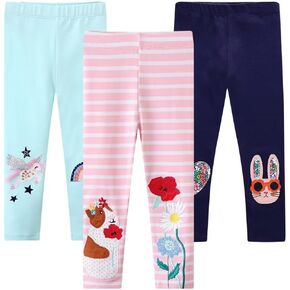Emaofun Girls and Choilers 'Cotton Stretch Leggings ، 3T-7T ، Pack of 3