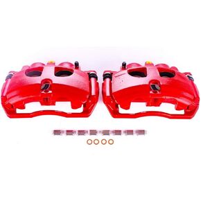 Power Stop Rear S5210 Pair of High-Temp Red Powder Coated Calipers For Dodge Ram 3500 2009-2010, Ram 3500 2011-2018 [Model Specific]
