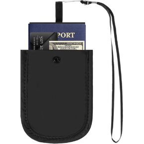 Blocking Travel Bra Undercover Wallet, Hidden Bra Pouch with Adjustable Elastic Strap Proof Under Clothes Secret Pouch for Passport Credit Cards Money Valuables Black