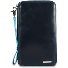 Piquadro Travel Document Holder with Credit Card Slots, Pen Loop and Removable Pochette, Dark Blue, One Size