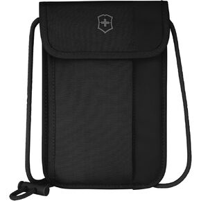 Victorinox Travel Essentials, Security Neck Pouch, Slim Bag with RFID - Black