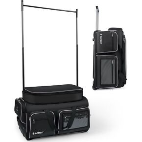 Dance Bag with Garment Rack, 28" Dance Costumes Rolling Garment Bags For Travel, Garment Duffle Bag For Dance Competition Travel Bag with Garment Rack (Black with Light 𝑷urple Trim)