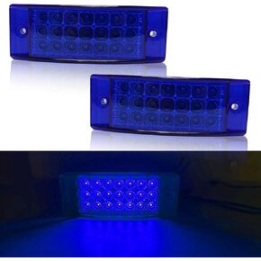 2pcs 6" 21 LED Rectangle Lateral Marker Lights, Clear Marker Lights, Trailer Lights 12V 6x2 Rectangle Surface Mount, IP68 Waterproof for Trucks Trailers Campers Boats Vessels (Yellow)