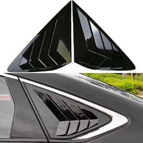 for Honda Accord Sedan 2023 2024 2025 Rear Side Window Louvers,Racing Style Louvers Air Vent Scoop Shades Cover Blinds 1Pair (Glossy Black)