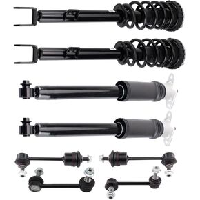 TRQ Front and Rear Suspension Kit Complete Strut & Coil Spring Assembly Shock Absorber Sway Bar Stabilizer Link Compatible with 2009-2014 Hyundai Genesis