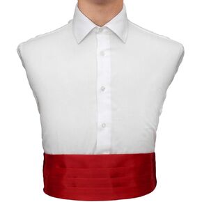 Dan Smith Men Solid Satin Cummerbunds For Party Clip-On Adjustable Cummerbund
