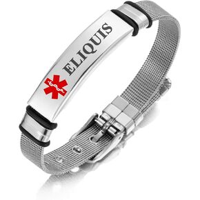 Medical Alert Bracelet for Women Men Medical Emergency Id bracelet Stainless Steel Personalized Engrave Adjustable 6.5-8.5 IN