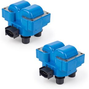 ENA Set of 2 Blue Ignition Coil Pack Compatible with Ford Lincoln Mazda Mercury F150 F250 E150 Escort Explorer Mustang Ranger Expedition Town Car Mark 626 B2300 B2500 2.3L 4.6L Replacement for FD487