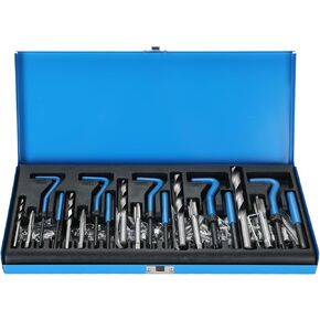 DASBET 131pcs Metric Thread Repair Tool Kit | HSS Drill Helicoil Repair Kit Metric M5 M6 M8 M10 M12 (Blue)