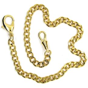 Pocket Watch Chain Albert Chain Gold Pocket Chain for Men Lobster Clasp Swivel Clasp FC04A