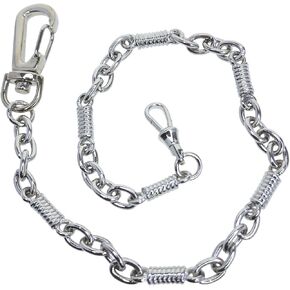 Pocket Watch Chain Albert Chain Silver Color Big Thick Heavy Figaro 14 Inches Curb Link Chain with Large Lobster Clasp Swivel Clasp FC11