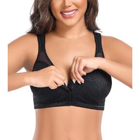 Women’s Minimizer Bra Front-Close Bras Wireless Full Figure Wirefree Large Bust Bra Jacquard Support Back Posture in Kuwait
