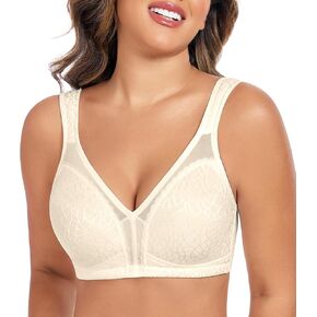 Women's Minimizer Full Coverage Bras Wirefree Large Busts Plus Size Comfort Straps