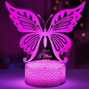 Linkax Mothers Day Gifts for Mom Wife Daughter Sister, Mom Gifts from Daughter Son Kids for Birthday Easter, Butterfly Night Light for Mother-in-Law Mama Mommy Mimi