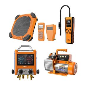 Elitech QuantumVac Commercial Bundle: EMG-40V HVAC Manifold + LMC-310 220lb Smart Scale + SVP-9 Intelligent Vacuum Pump with PPM Leak Analytics