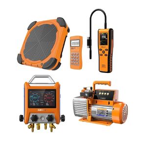 حزمة ELITECH HVAC Pro: مقياس شحن EMG-40V Digital Mifold + LMC-210 220LB مقياس شحن + Inframate PPM CANCETICT & SVP-9 مضخة فراغ