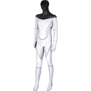 زي Teslabot البالغ ، زي هالوين روبوت مع تغطية الوجه ، أزياء بدلة الجسم الكاملة ، بذلة أزياء عيد الهالوين (متوسطة)