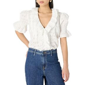 The Drop Women's Lenai Pintuck Eyelet Blouse