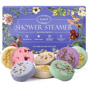 Shower Steamers Aromatherapy BLRIET 8 Pack Gifts for Women Father Day Gift Dad Men, Birthday Gifts for Her Stress Relief Home Spa, Lavender Natural Essential Oil Self Care Relaxation Shower Bombs Teen