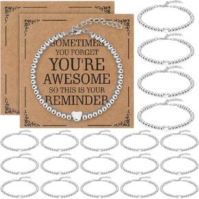 20 Pcs Inspirational Gifts for Women Bracelet Bulk Sometimes You Forget You're Awesome Appreciation Gifts Charm Bracelets Employee Motivational Bracelets for Coworkers Teacher Mom Assistant Nurse