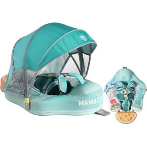 Mambobaby Float Deluxe Baby Pool Float: Safe & Comfortable Swim Trainer for Infants & Toddlers, Non-Inflatable Design, UV Protection Canopy, Fun Water Experience for Ages 3-24 Months
