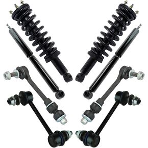 TRQ Front and Rear Suspension Kit Complete Strut & Coil Spring Assembly Shock Absorber Sway Bar Stabilizer Link Compatible with 2001-2002 Toyota Sequoia