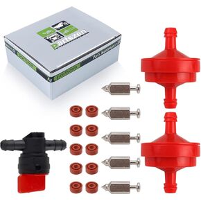 398188 Carburetor Float Valve Needle Seat Kit Replace for All Max Quantum 5HP and 6HP Vertical Engines with Fuel Shut up Valve with Fuel Filter