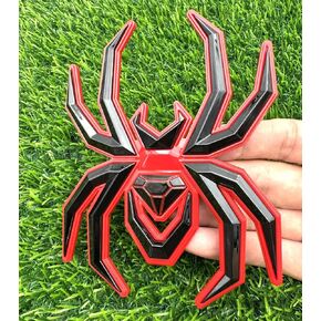 1pc Big 5.5inch Spider Emblems 3D Fender Door Door Badges Custom Sticker Plantlate Placting for Universal Car Proytsicle SUV Door Door Decoration (Black Red)