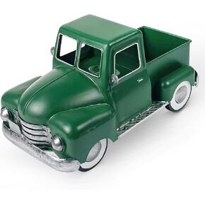 Farmhouse Green Truck Decor, Metal Pickup Truck Planter, Truck Decor, Vintage Truck Decor Desktop Storage Decor Model for Home Indoor and Outdoor Table Center Decor