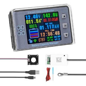 2.4 Inch Wireless Voltage Meter Ammeter Voltmeter Coulometer Battery Power Detector Battery Capacity Tester Real-time Battery Monitor