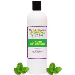 My Hair Helpers Anti Lice Conditioner, Mint, Neem, Rosemary and Tea Tree Oil, Sulfate-Free, 16 Ounces, Works for 2-3 Kids
