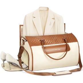 Garment Bags for Travel - 2 in 1 Convertible Travel Duffle Garment Bag with Shoe Compartment Shoulder Strap Water-resistant Suit Bag for Weekender Suit Wedding Dress