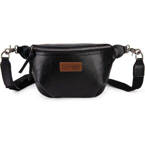 Wrangler Large Fanny Packs for Women Waist Bag Travel Belt Bags Crossbody Sling Purse Brown