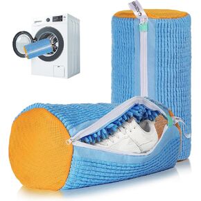 حقيبة غسالة للأحذية ، كيس أحذية غسالة ، كيس تنظيف أحذية الغسالة والغسالة مع الرمز البريدي ، الزغب الدقيق الطويل والسميك ، مناسب للأحذية الزرقاء المتعددة (2 مساءً ، أصفر أزرق) in Kuwait