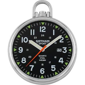 Gotham Men's Sport Series Stainless Steel Analog Quartz Date Pocket Watch # GWC14109SB