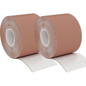Moleskin for Feet - 2" x 15' Flexible Cushioning Moleskin Tape, Ideal for Running, Hiking, and Walking - Easily Cut to Any Size - Dark Skin Color Moleskin for Blisters (2 Rolls)