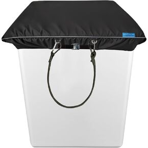 غطاء شاحنة دلو - قطعة قماش مزدوجة طبقة أكسفورد ، تناسب دلو فينيل 1 ، 28 "× 34" × 6 "، إكسسوارات شاحنة دلو ، سهلة الاستخدام ، مقاومة للدموع ، مع مشبك سلك مرن (أسود)