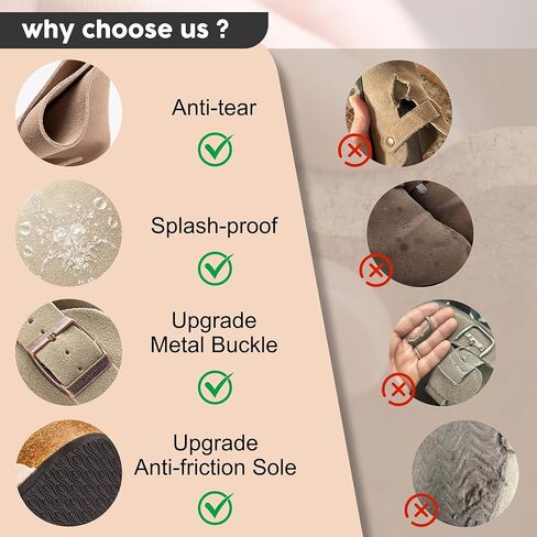 Women's Suede Clogs Men's Slip-On Mules Non-Slip Potato Shoes Arch Support Sandals with Adjustable Buckle for Indoor & Outdoor Use in Saudi Arabia