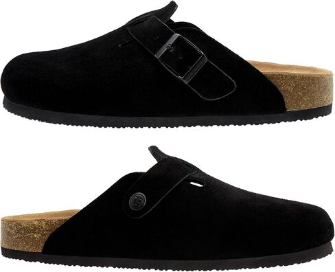 Women's Suede Clogs Men's Slip-On Mules Non-Slip Potato Shoes Arch Support Sandals with Adjustable Buckle for Indoor & Outdoor Use in Saudi Arabia