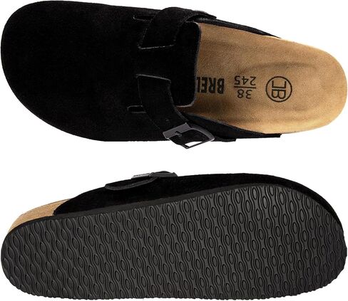 Women's Suede Clogs Men's Slip-On Mules Non-Slip Potato Shoes Arch Support Sandals with Adjustable Buckle for Indoor & Outdoor Use in Saudi Arabia