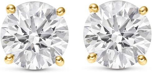 IGI معتمدة من جولة طبيعية رائعة Solitaire Diamond Stud أقراط للنساء 4 Prong Push Back (Cloy F-G CLE1-SI2 Clarity) in Kuwait
